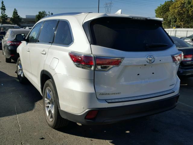 5TDYKRFH9FS111411 - 2015 TOYOTA HIGHLANDER WHITE photo 3