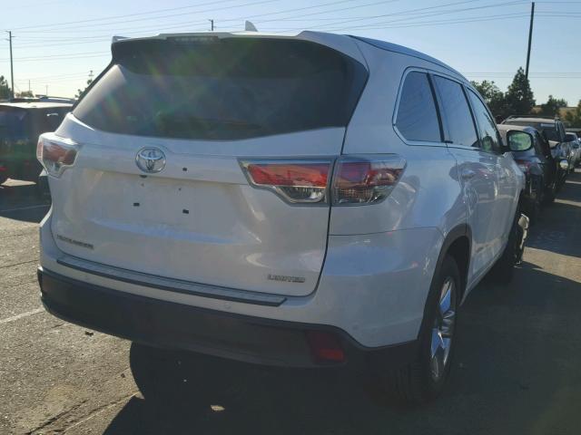 5TDYKRFH9FS111411 - 2015 TOYOTA HIGHLANDER WHITE photo 4