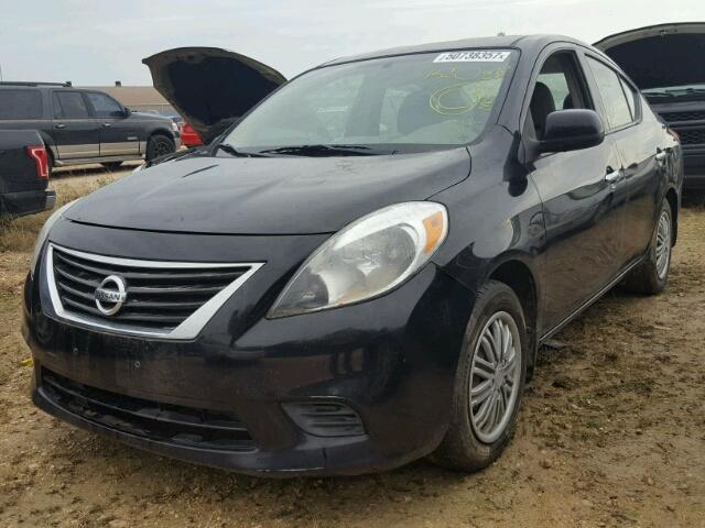 3N1CN7AP1EL801360 - 2014 NISSAN VERSA BLACK photo 2