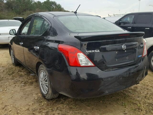 3N1CN7AP1EL801360 - 2014 NISSAN VERSA BLACK photo 3