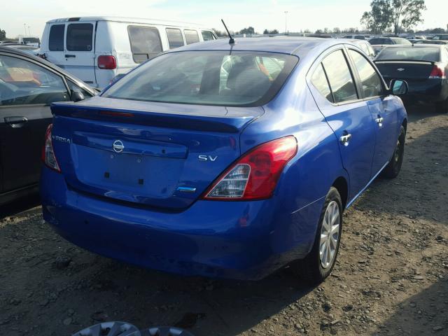 3N1CN7APXDL821394 - 2013 NISSAN VERSA S BLUE photo 4