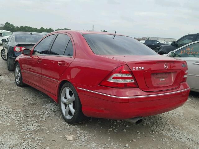 WDBRF52H46A883320 - 2006 MERCEDES-BENZ C GENERATI RED photo 3