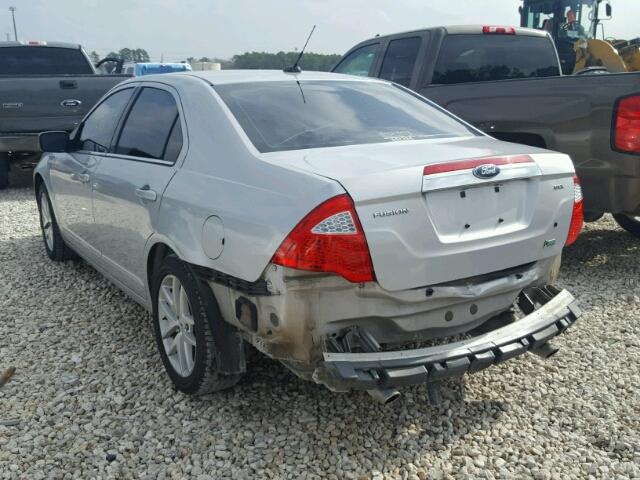 3FAHP0JG0AR288331 - 2010 FORD FUSION SEL SILVER photo 3