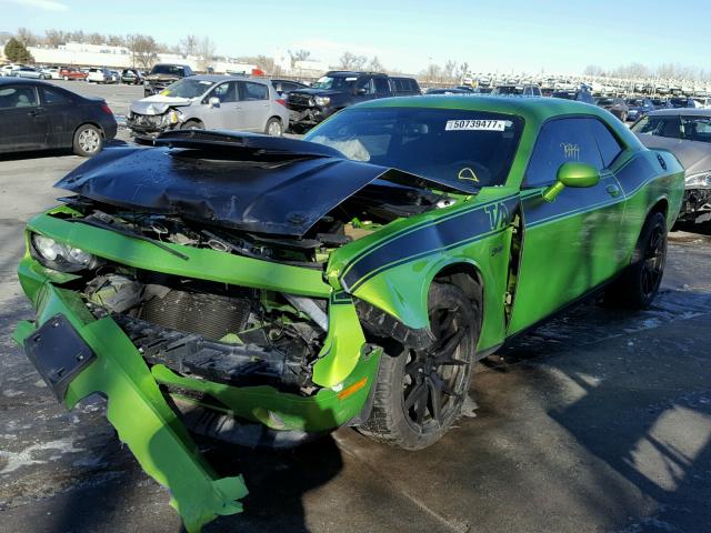 2B3CJ5DT2BH613023 - 2011 DODGE CHALLENGER GREEN photo 2