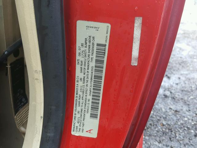 3VWPF31Y58M404355 - 2008 VOLKSWAGEN NEW BEETLE 红色 照片 10