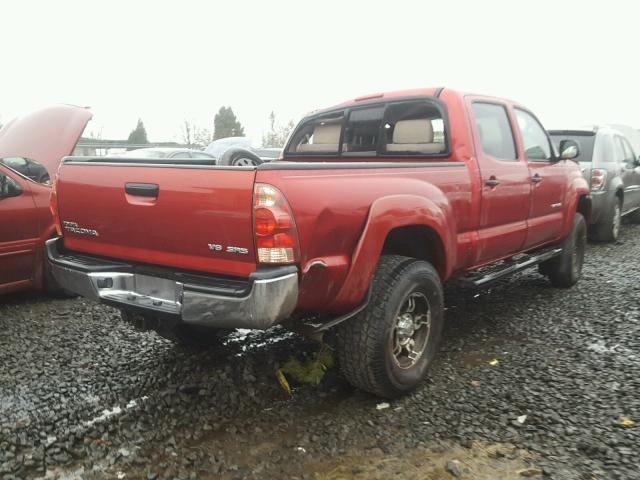 5TEMU52NX6Z189583 - 2006 TOYOTA TACOMA DOU RED photo 4