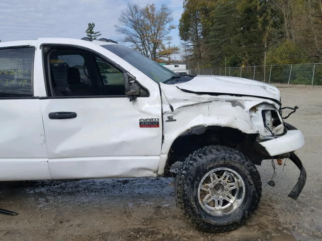 3D7KS28A78G205517 - 2008 DODGE RAM 2500 S WHITE photo 9