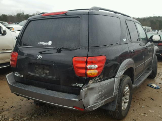 5TDZT34A04S224407 - 2004 TOYOTA SEQUOIA SR BLACK photo 4