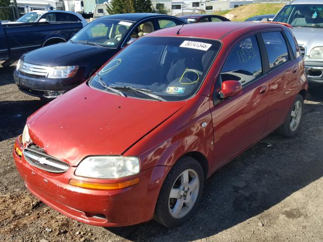 KL1TD66647B725865 - 2007 CHEVROLET AVEO BASE Қызыл фото 2