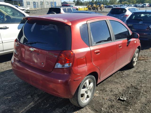 KL1TD66647B725865 - 2007 CHEVROLET AVEO BASE Қызыл фото 4