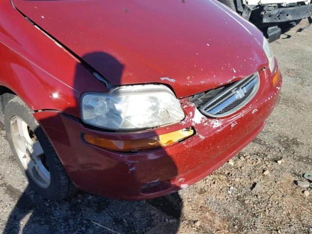 KL1TD66647B725865 - 2007 CHEVROLET AVEO BASE Қызыл фото 9