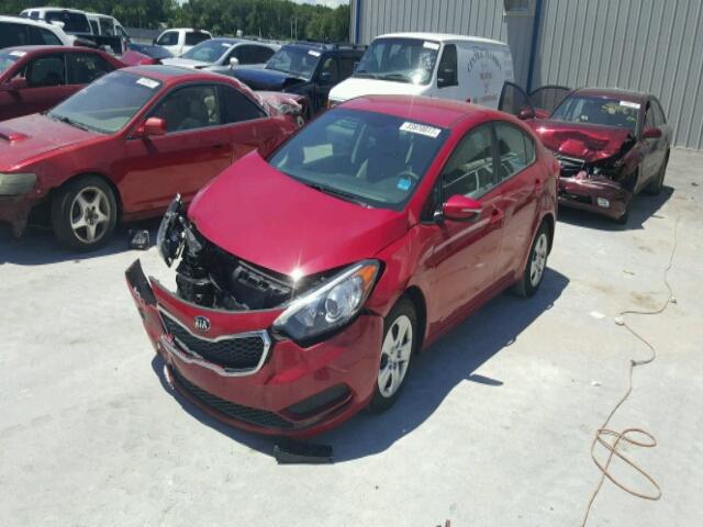 KNAFX4A68F5322796 - 2015 KIA FORTE LX RED photo 2