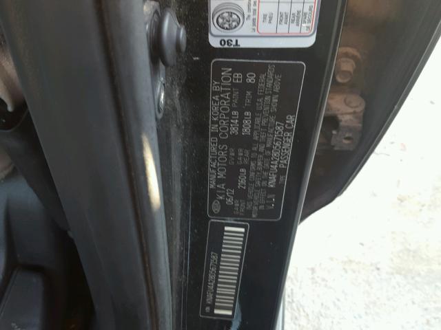 KNAFU4A28D5671587 - 2013 KIA FORTE EX BLACK photo 10