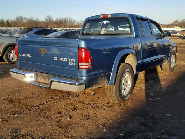 1D7HL48N83S247668 - 2003 DODGE DAKOTA QUA BLUE photo 4