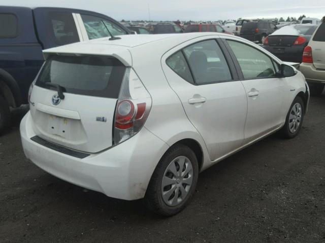 JTDKDTB36C1500796 - 2012 TOYOTA PRIUS C WHITE photo 4