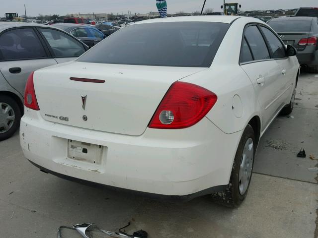 1G2ZF57B484287698 - 2008 PONTIAC G6 VALUE L WHITE photo 4