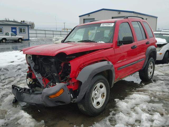 1J4GL48K53W669606 - 2003 JEEP LIBERTY SP RED photo 2