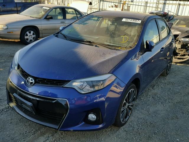 5YFBURHE8EP081280 - 2014 TOYOTA COROLLA L BLUE photo 2