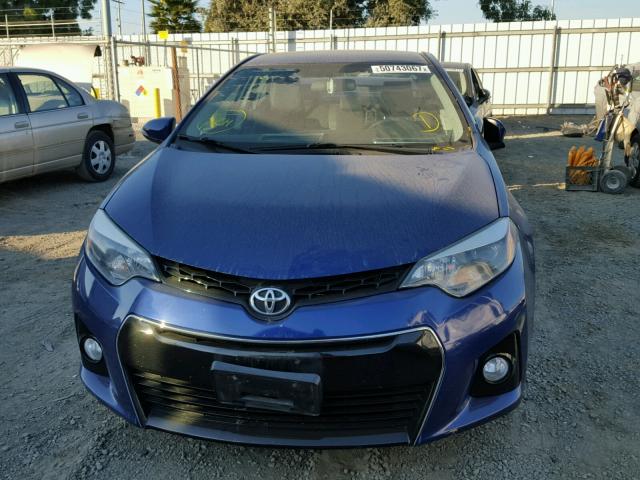 5YFBURHE8EP081280 - 2014 TOYOTA COROLLA L BLUE photo 9