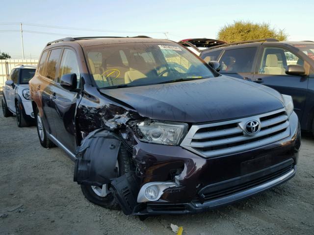 5TDZK3EH0DS097348 - 2013 TOYOTA HIGHLANDER MAROON photo 1