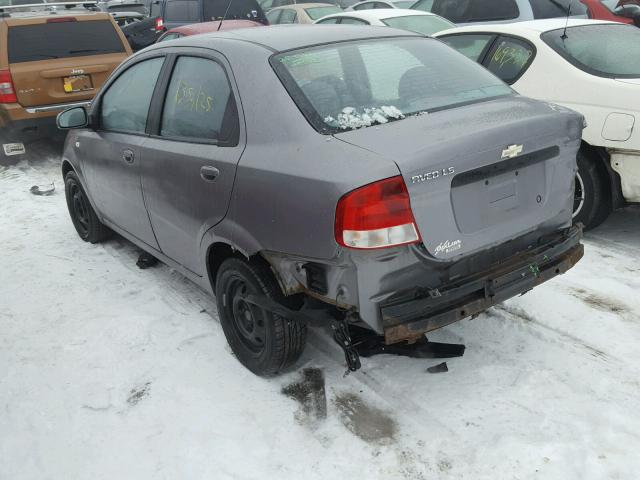 KL1TD56606B680402 - 2006 CHEVROLET AVEO BASE GRAY photo 3