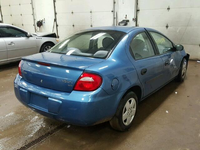 1B3ES26C33D157646 - 2003 DODGE NEON SE BLUE photo 4