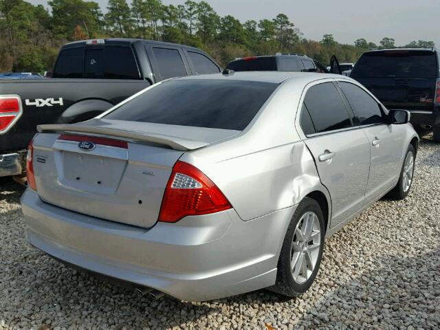 3FAHP0JA0AR372418 - 2010 FORD FUSION SEL SILVER photo 4