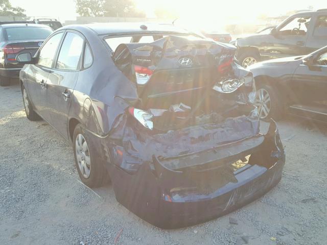 KMHDU46D28U577877 - 2008 HYUNDAI ELANTRA GL BLUE photo 3