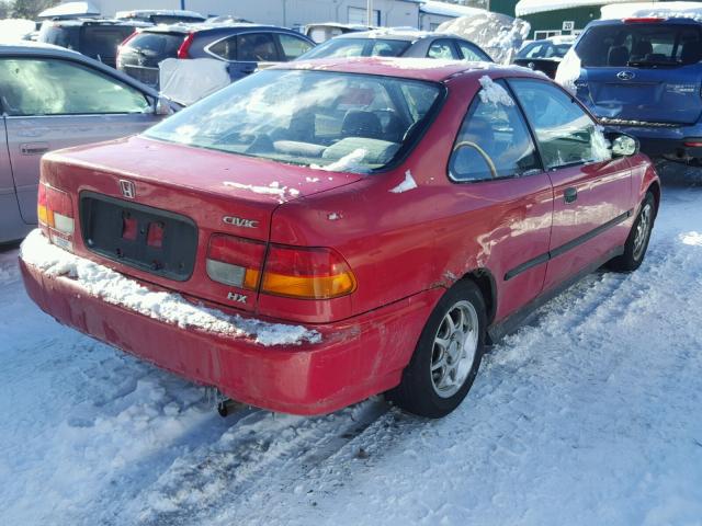 1HGEJ7129TL082620 - 1996 HONDA CIVIC HX RED photo 4