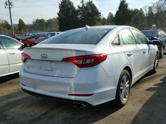 5NPE24AF9FH177510 - 2015 HYUNDAI SONATA SE WHITE photo 4