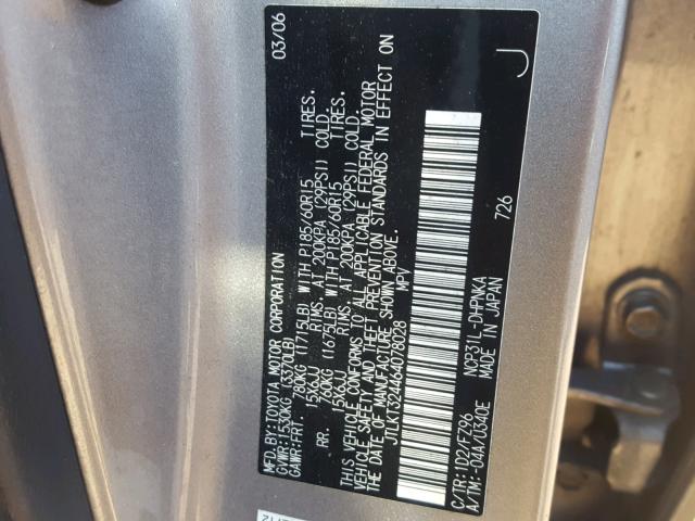 JTLKT324464078028 - 2006 TOYOTA SCION XB Gümüş foto 10