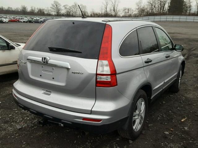 5J6RE4H51AL004102 - 2010 HONDA CR-V EX SILVER photo 4