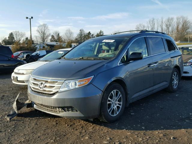 5FNRL5H4XDB022341 - 2013 HONDA ODYSSEY EX GRAY photo 2