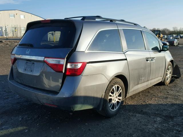 5FNRL5H4XDB022341 - 2013 HONDA ODYSSEY EX GRAY photo 4