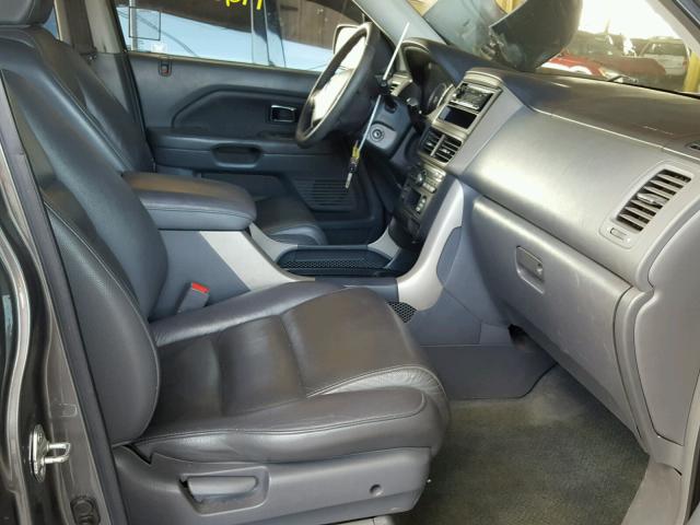 2HKYF18597H520430 - 2007 HONDA PILOT EXL GRAY photo 5