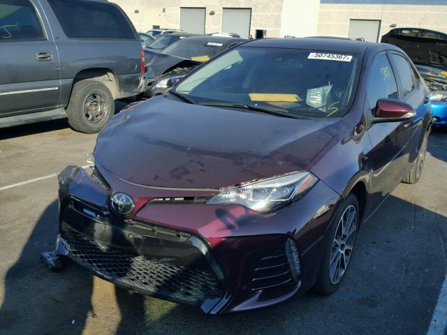 5YFBURHE9HP600230 - 2017 TOYOTA COROLLA L BURGUNDY photo 2