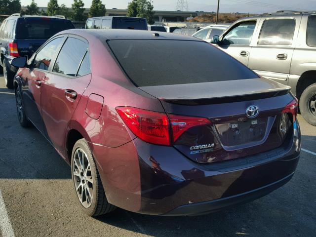 5YFBURHE9HP600230 - 2017 TOYOTA COROLLA L BURGUNDY photo 3