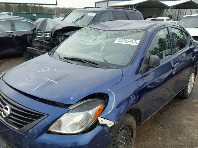 3N1CN7AP2EL845626 - 2014 NISSAN VERSA BLUE photo 9