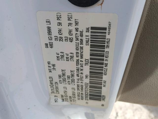 3D7KR26C97G724552 - 2007 DODGE RAM 2500 S ყვითელი ფოტო 10