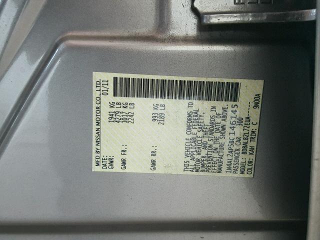 1N4AL2AP5BC146145 - 2011 NISSAN ALTIMA BAS GOLD photo 10