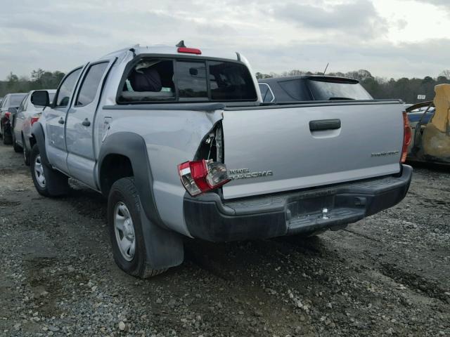 0LDL0T45398197 - 2012 TOYOTA TACOMA DOU SILVER photo 3