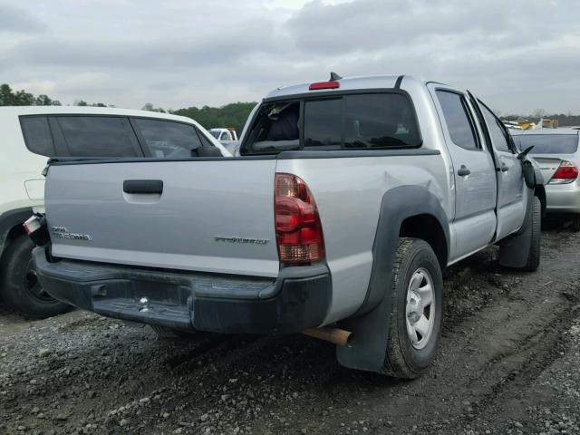 0LDL0T45398197 - 2012 TOYOTA TACOMA DOU SILVER photo 4