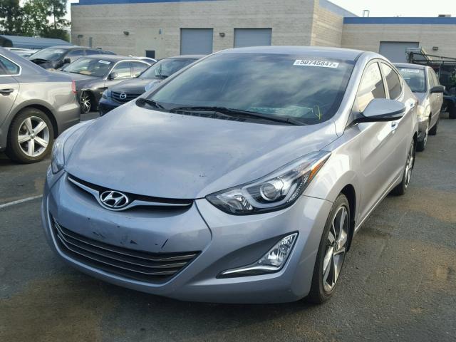 5NPDH4AE4FH622155 - 2015 HYUNDAI ELANTRA SE GRAY photo 2