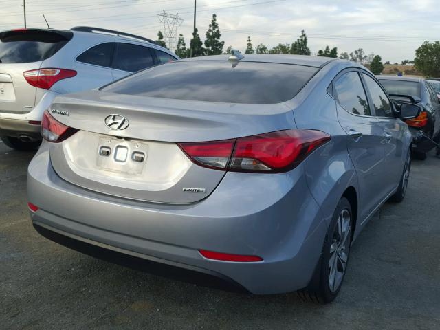 5NPDH4AE4FH622155 - 2015 HYUNDAI ELANTRA SE GRAY photo 4