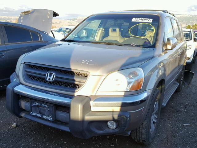 2HKYF18503H574130 - 2003 HONDA PILOT EXL BROWN photo 2