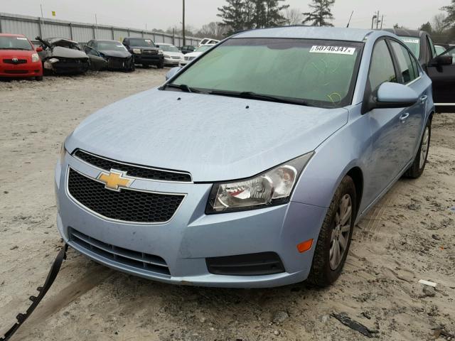 1G1PF5S95B7220923 - 2011 CHEVROLET CRUZE LT BLUE photo 2