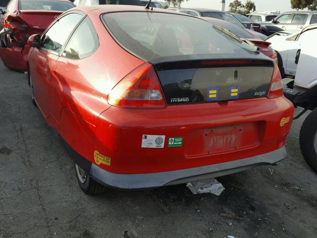 JHMZE14701T002366 - 2001 HONDA INSIGHT RED photo 3