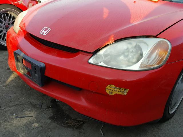 JHMZE14701T002366 - 2001 HONDA INSIGHT RED photo 9