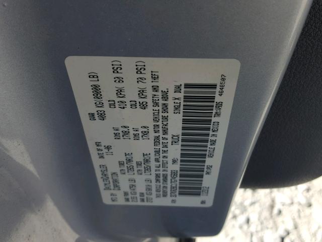 3D7KR28C17G745683 - 2007 DODGE RAM 2500 S Արծաթագույն լուսանկար 10