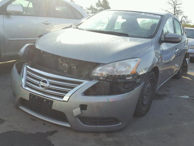 3N1AB7AP9DL762807 - 2013 NISSAN SENTRA S SILVER photo 2